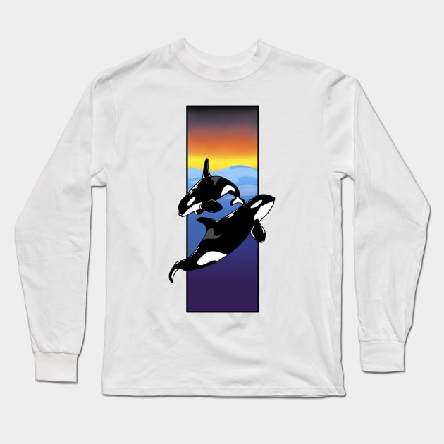 Orcas Sunset Long Sleeve T-Shirt by Marina Rehder